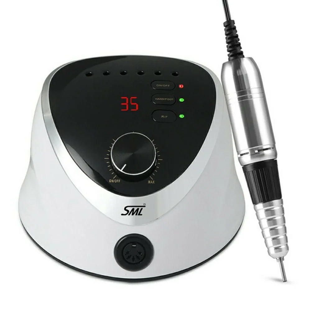 SML Nail Drill Machine 35000 RPM High Speed Electric Manicure Pedicure File for Acrylic Gel Nails  /  Shaping  /  Polishing - White - 1