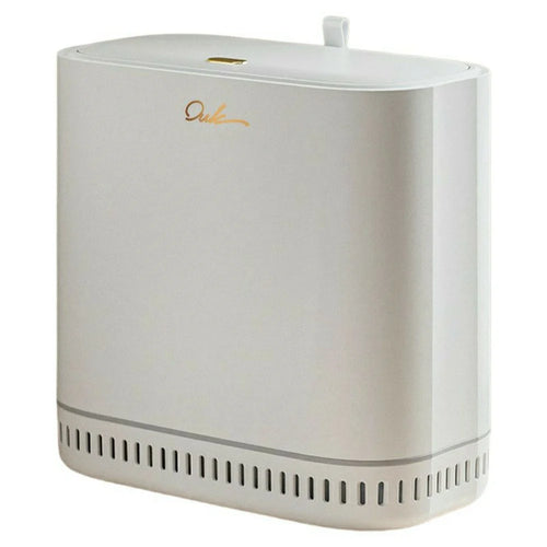 OUK 28 x 15 x 29cm Slim Bathroom Trash Can with Lid, Space-Saving Narrow Gap Sealed Toilet Waste Bin - White - 1