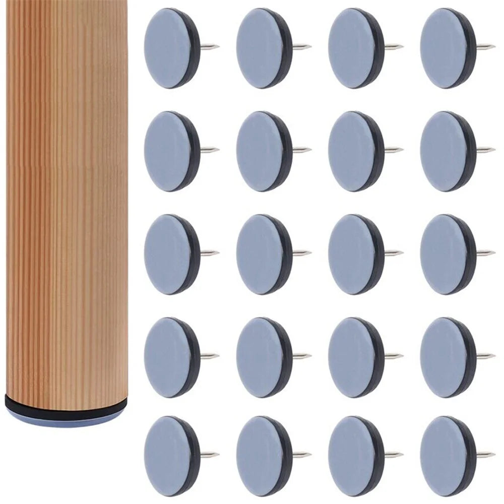 20Pcs / Set 19mm Diameter Home Sofa Chair Leg Pads Floor Protectors Nail-on Sliders Round Furniture Easy Movers - 1