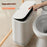 OUK 28 x 15 x 31cm Raised Feet Design Slim Bathroom Trash Can with Lid, Space-Saving Narrow Gap Sealed Toilet Waste Bin - White - 3