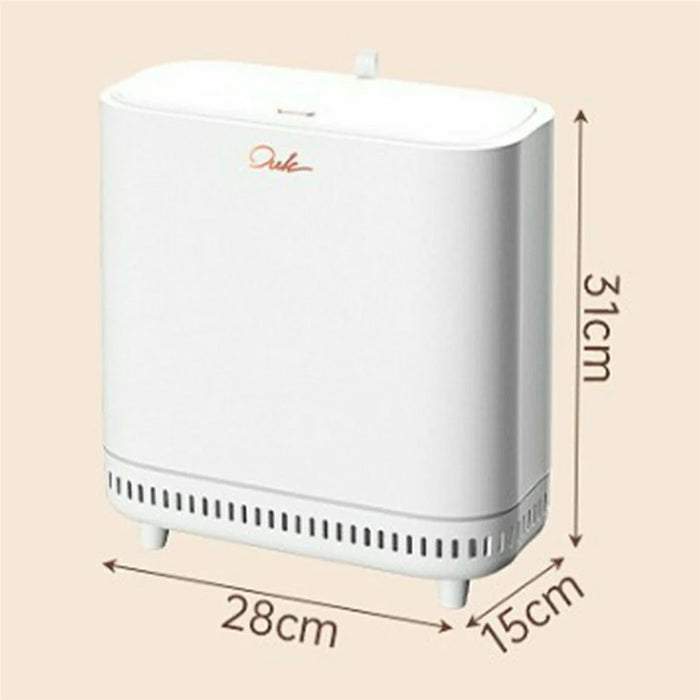 OUK 28 x 15 x 31cm Raised Feet Design Slim Bathroom Trash Can with Lid, Space-Saving Narrow Gap Sealed Toilet Waste Bin - White - 5