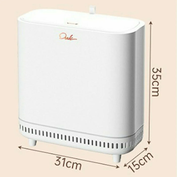 OUK 35 x 15 x 31cm Raised Feet Design Slim Bathroom Trash Can with Lid, Space-Saving Narrow Gap Sealed Toilet Waste Bin - White - 5