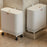 OUK 31 x 15 x 38cm Slim Bathroom Trash Can with Wheels / Lid, Space-Saving Narrow Gap Sealed Toilet Waste Bin - White - 4