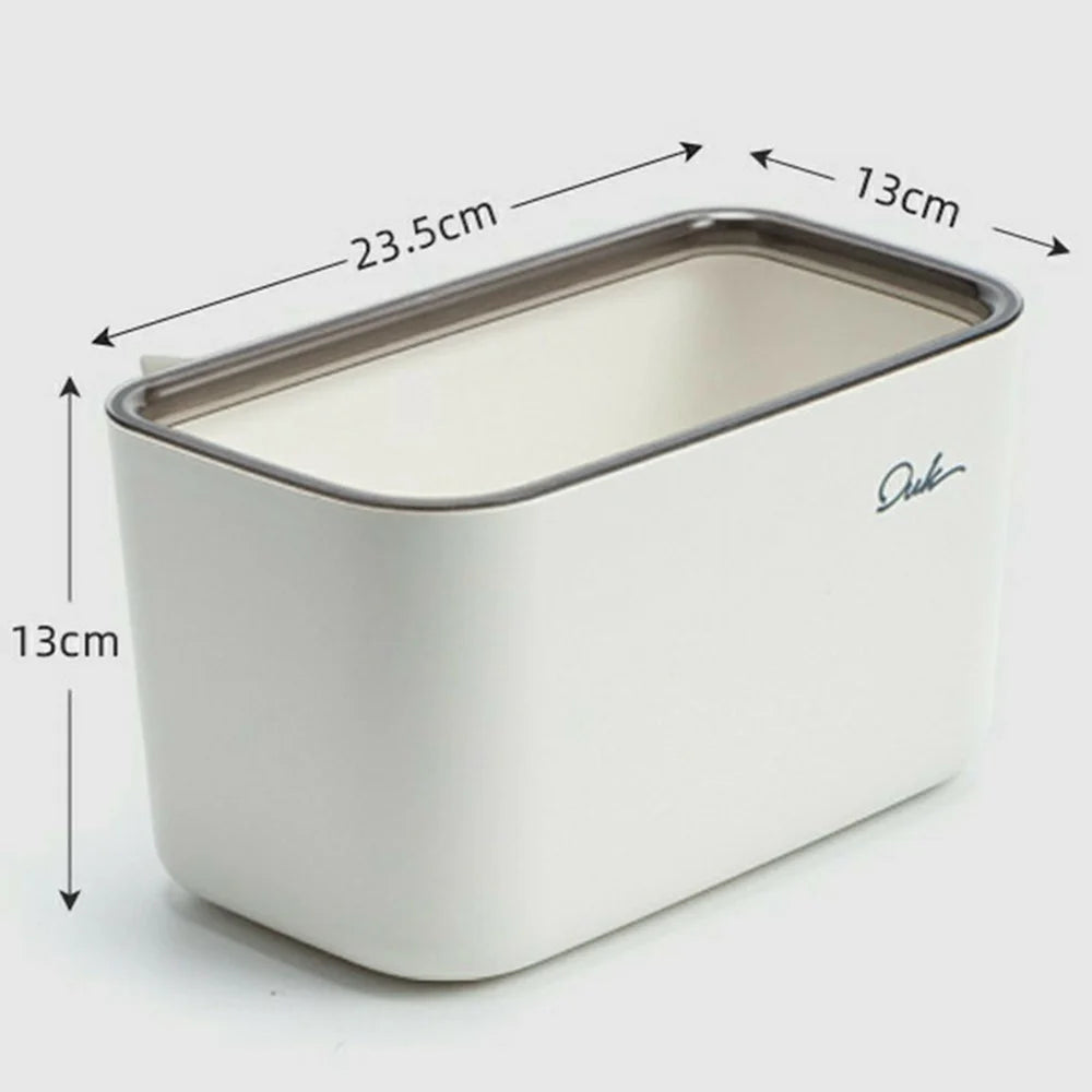 OUK 23.5 x 13 x 13cm Hanging Trash Can for Kitchen Cabinet Door Waste Bin Countertop Garbage Container - White - 5
