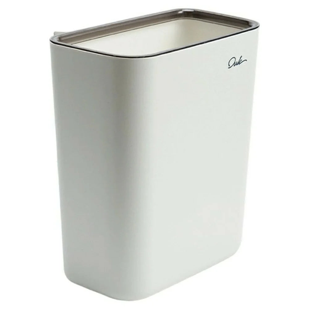 OUK 23.5 x 13 x 27cm Hanging Trash Can for Kitchen Cabinet Door Waste Bin Countertop Garbage Container - White - 1
