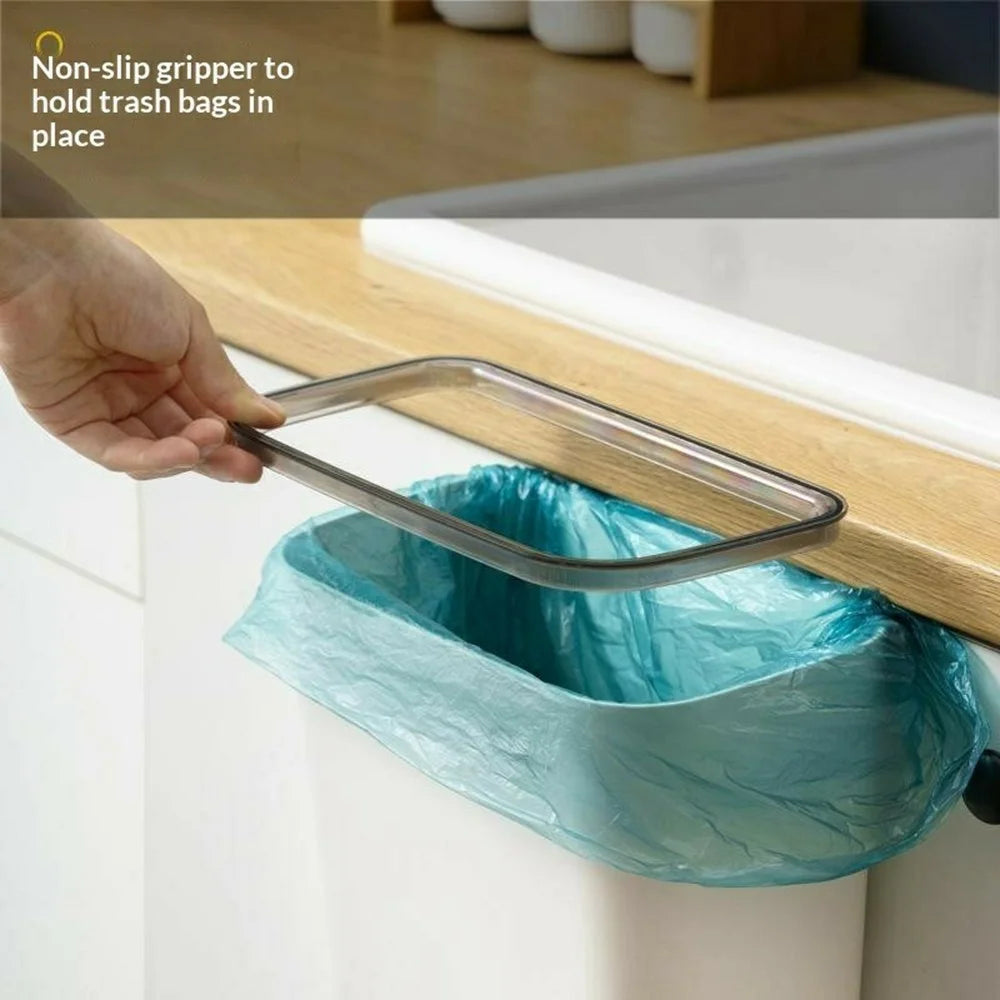 OUK 23.5 x 13 x 27cm Hanging Trash Can for Kitchen Cabinet Door Waste Bin Countertop Garbage Container - White - 3
