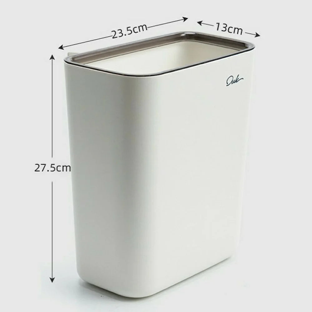 OUK 23.5 x 13 x 27cm Hanging Trash Can for Kitchen Cabinet Door Waste Bin Countertop Garbage Container - White - 4
