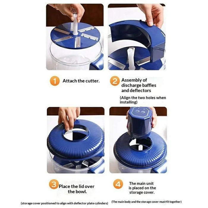 Smart Fruit and Vegetable Peeler Multi-Function Automatic Peeling Machine For Home  /  Commercial Use (No FDA, BPA Free) - Dark Blue - 6