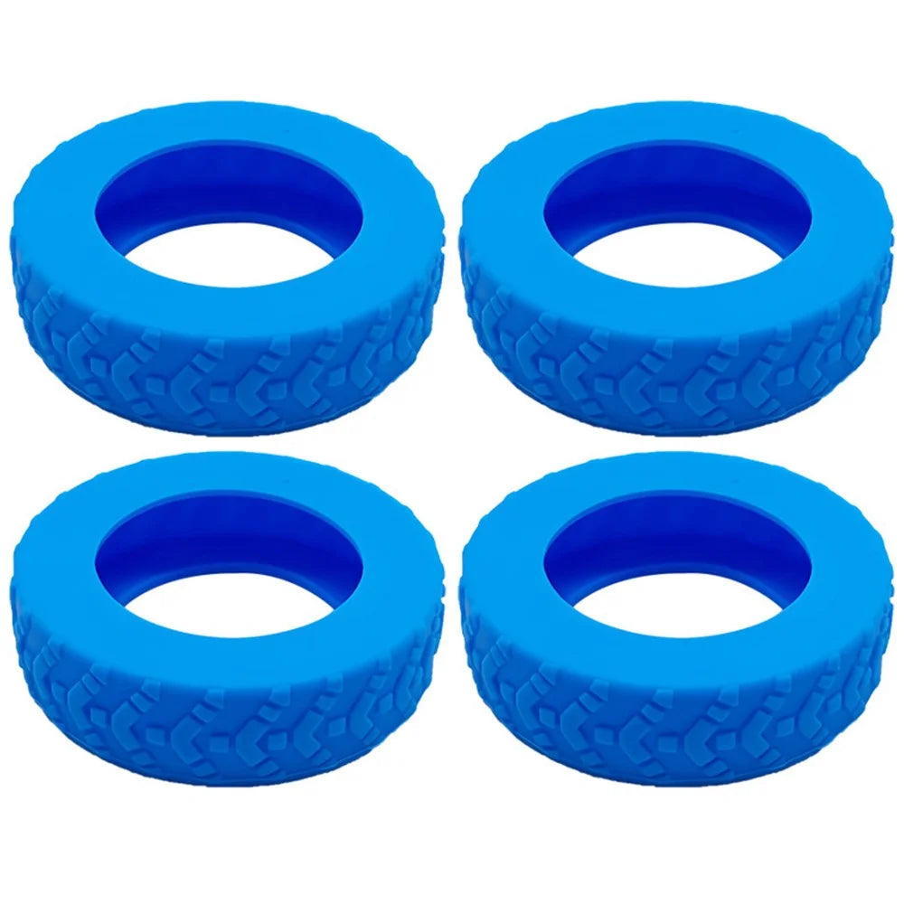 4Pcs Wheel Protector for 20-30 Inch Luggage Suitcase Silicone Wheel Covers Anti Slip Noise Reduction Wear Resistant - Blue - 1