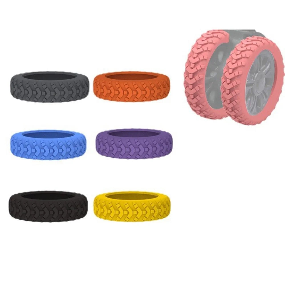 4Pcs Wheel Protector for 20-30 Inch Luggage Suitcase Silicone Wheel Covers Anti Slip Noise Reduction Wear Resistant - Blue - 6