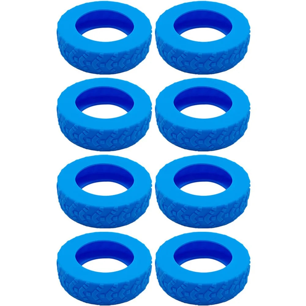 8Pcs Wheel Protector for 20-30 Inch Luggage Suitcase Silicone Wheel Covers Anti Slip Noise Reduction Wear Resistant - Blue - 1