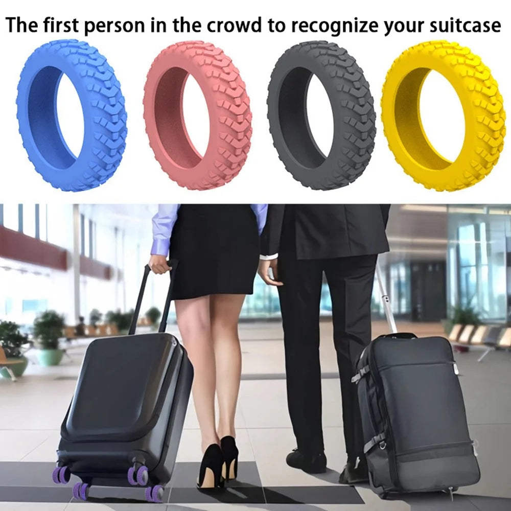 8Pcs Wheel Protector for 20-30 Inch Luggage Suitcase Silicone Wheel Covers Anti Slip Noise Reduction Wear Resistant - Blue - 5