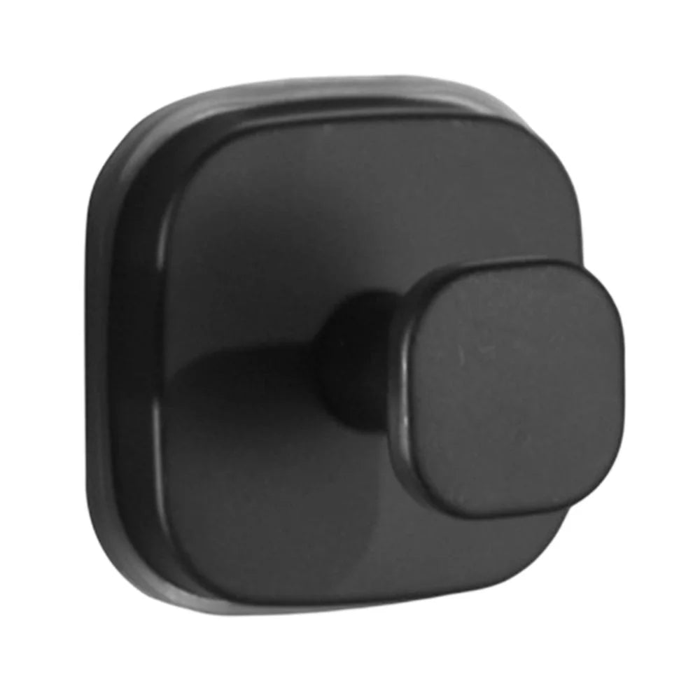 Suction Cup Hanger for Bathroom Bedroom Kitchen Wall Hook Stainless Steel Square Storage Holder - Black - 1