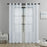 2Pcs 100 x 200cm Semi Sheer Curtain Eyelet Top Solid Color Curtain for Living Room Balcony Window - White - 1