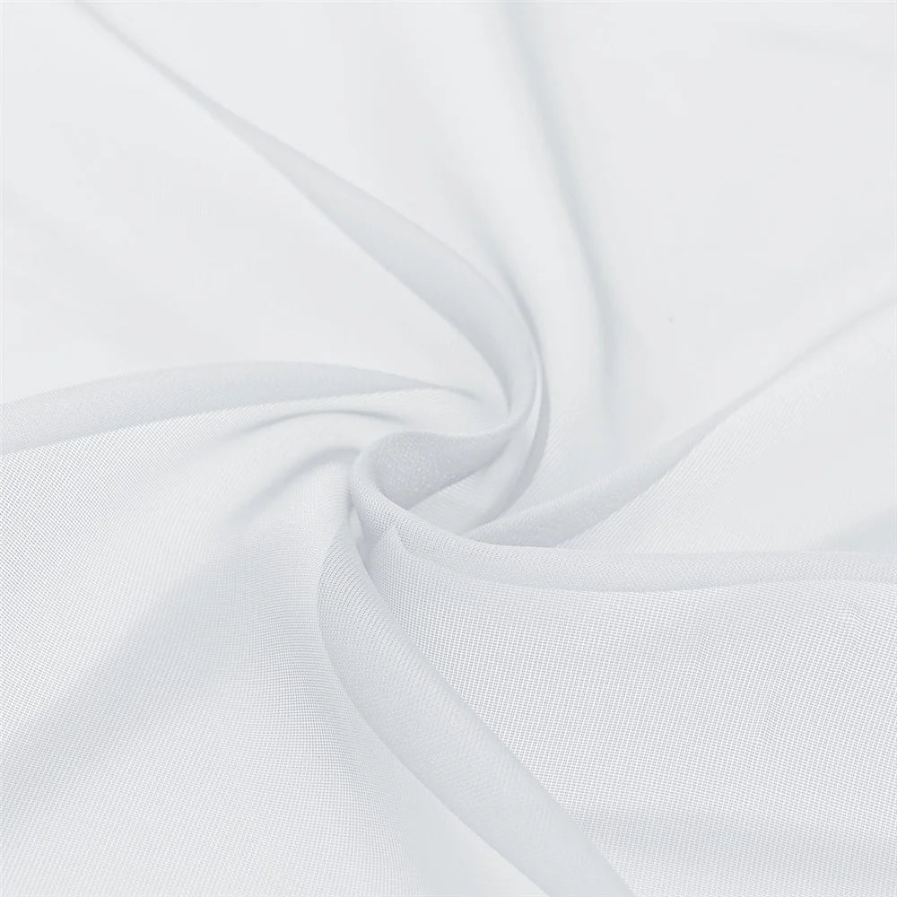 2Pcs 134 x 240cm Semi Sheer Curtain Eyelet Top Solid Color Curtain for Living Room Balcony Window - White - 4