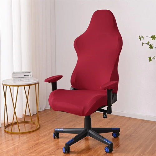 Gaming Chair Cover Set Anti Dust Milk Silk Stretchable Seat Cover Kit  - Red - 1