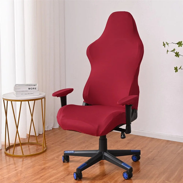 Gaming Chair Cover Set Anti Dust Milk Silk Stretchable Seat Cover Kit  - Red - 1