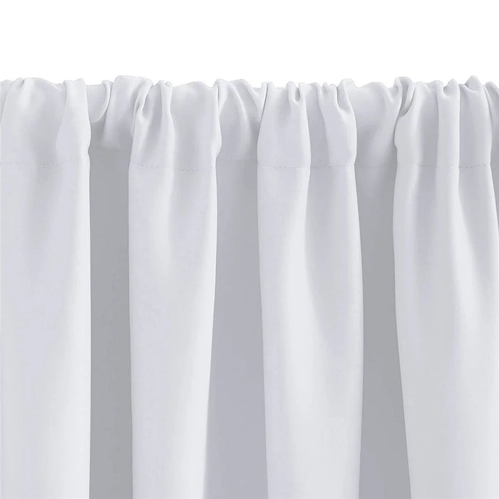 2Pcs 106 x 91cm Solid Color Short Curtain Blackout Small Cafe Curtain for Kitchen - White - 4