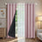 3Pcs 132 x 210cm Curtains Set Blackout Curtains Drapes for Living Room Bedroom - 2Pcs Pink + 1Pc White - 1