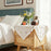 90 x 90cm Bedside Table Cloth Floral Embroidered Dust Cover for Printer Microwave Fridge - White - 3
