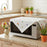 90 x 90cm Bedside Table Cloth Floral Embroidered Dust Cover for Printer Microwave Fridge - White - 5