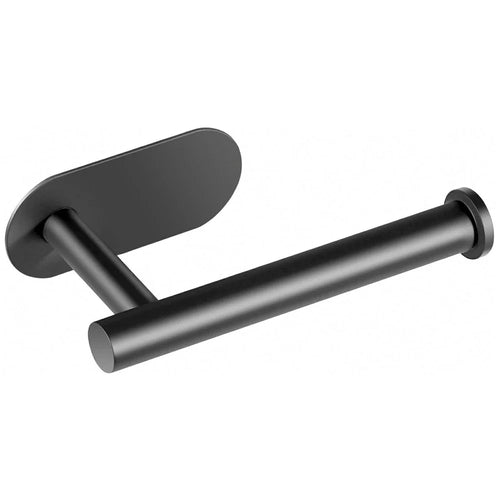 16cm Paper Towel Holder for Kitchen Bathroom No Drill Stainless Steel Toilet Roll Dispenser - Black - 1