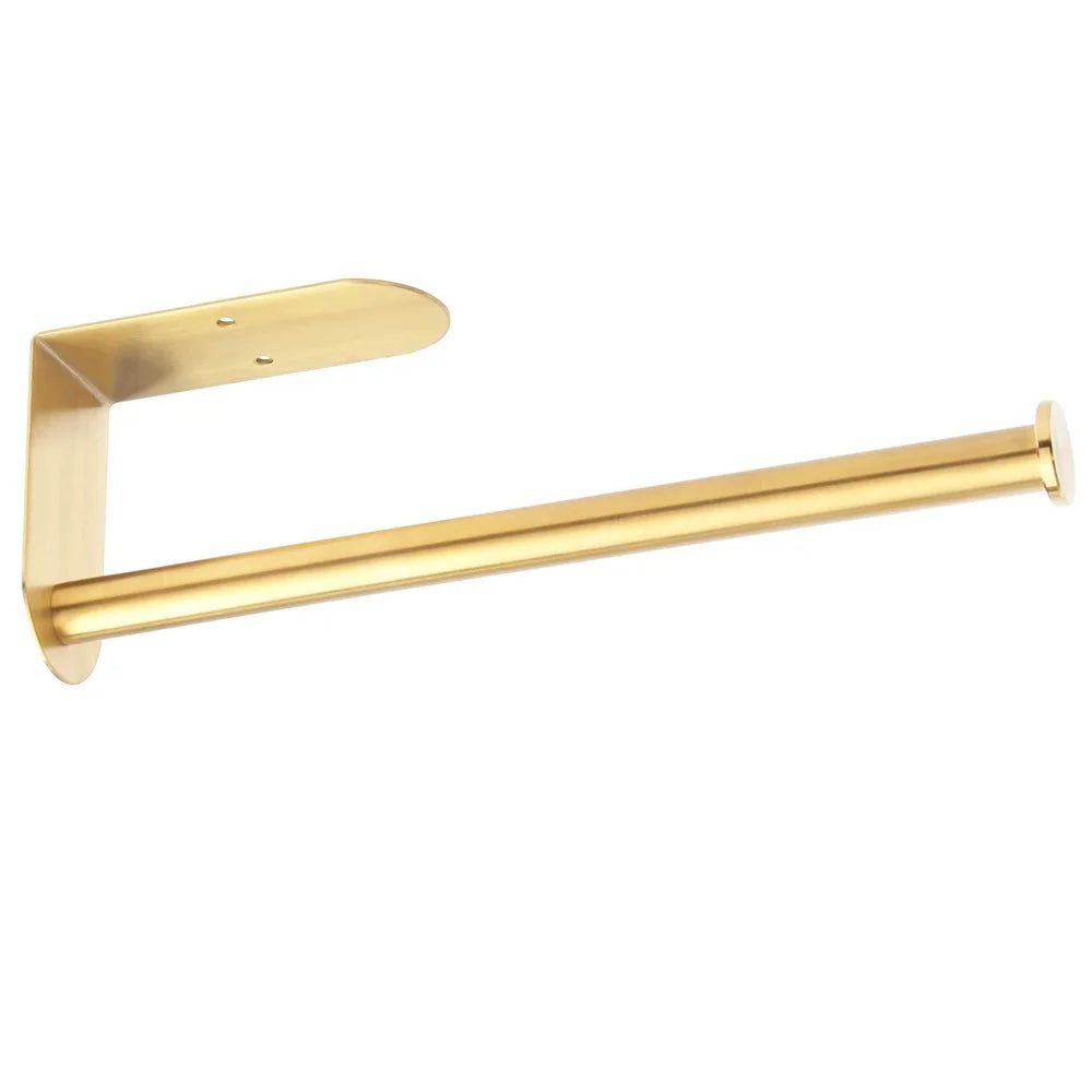 33.5cm Paper Towel Holder for Kitchen Bathroom No Drill Stainless Steel Toilet Roll Dispenser - Gold - 1