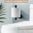 Wall Mounted Toilet Paper Holder for Bathroom Stainless Steel Rust Proof Space Saving Tissue Rack - Black - 3