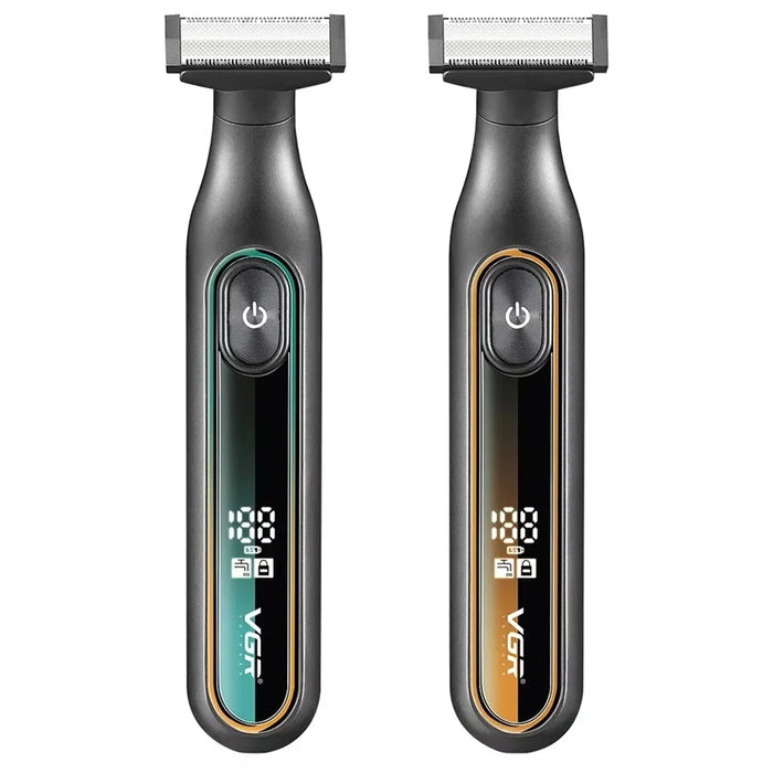 VGR V-360 Electric Shaver IPX6 Waterproof USB Rechargeable Razor with LED Display for Men - Green - 7