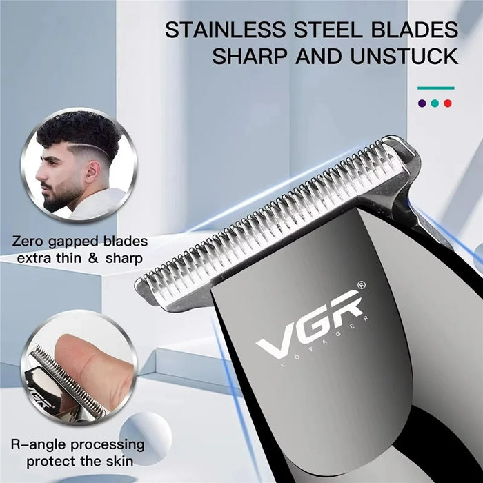 VGR V-030 Professional Hair Clipper USB Rechargeable Electric Hair Trimmer with 1  /  2  /  3  /  4  /  5mm Guide Combs - Black - 4