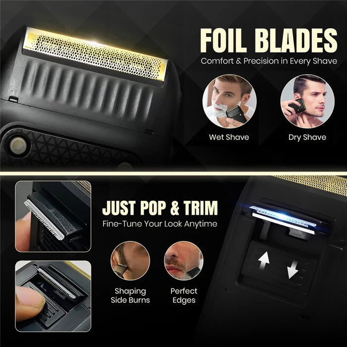 VGR V-353 Mini Electric Shaver for Men USB Rechargeable Portable Reciprocating Razor for Home Travel - Black - 3
