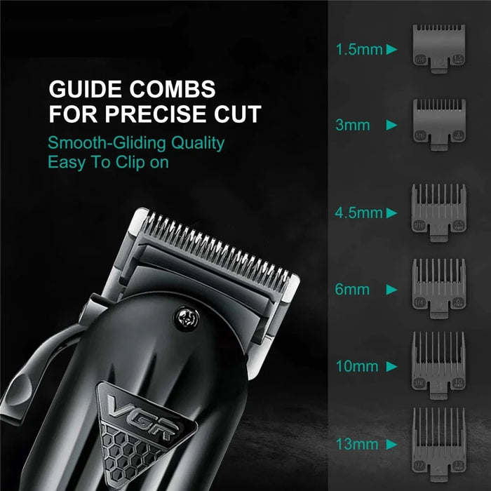 VGR V-282 Professional Hair Clipper USB Rechargeable Cordless Electric Hair Trimmer with Digital Display - Black - 3
