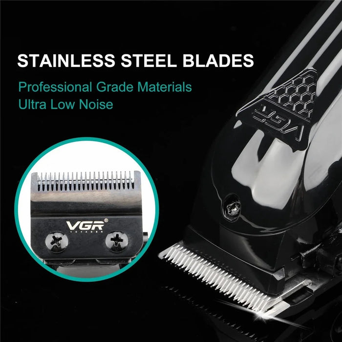 VGR V-282 Professional Hair Clipper USB Rechargeable Cordless Electric Hair Trimmer with Digital Display - Black - 5