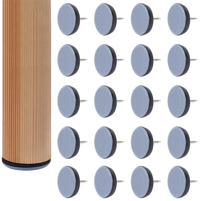 20Pcs / Set 40mm Diameter Round Home Furniture Sliders Floor Protector Pads Nails Chair Sofa Leg Nail-on Sliders - 1