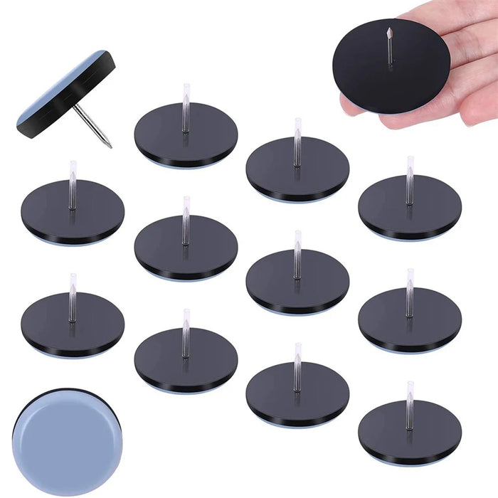 20Pcs / Set 40mm Diameter Round Home Furniture Sliders Floor Protector Pads Nails Chair Sofa Leg Nail-on Sliders - 2
