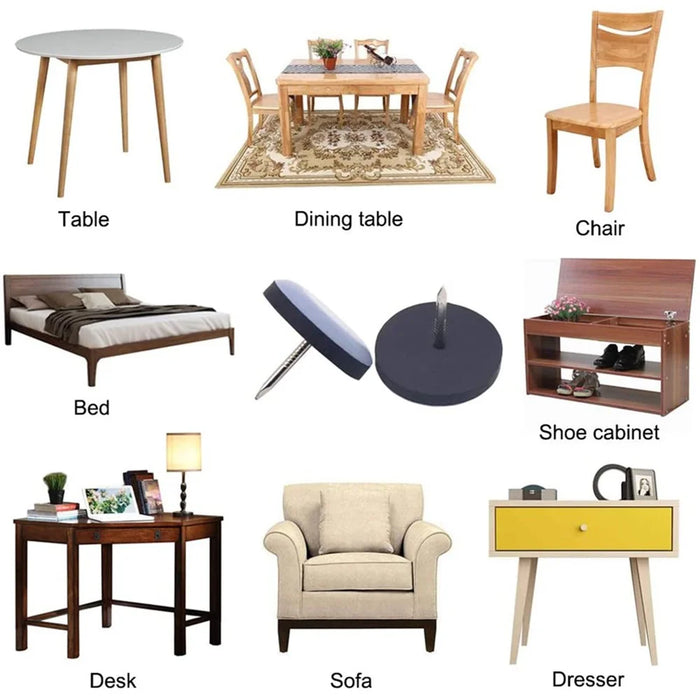 20Pcs / Set 40mm Diameter Round Home Furniture Sliders Floor Protector Pads Nails Chair Sofa Leg Nail-on Sliders - 4