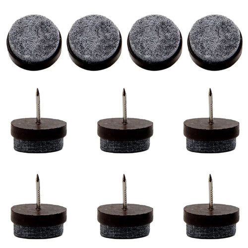 10Pcs / Set 17mm Felt Foot Pad Skid Glide Nail Protector Furniture Chair Table Leg Mat - Brown - 1