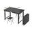 100 x 50cm Foldable Outdoor Table with 2 Folding Stools  , Height Adjustable Rectangular Camping Picnic Table - Black - 6
