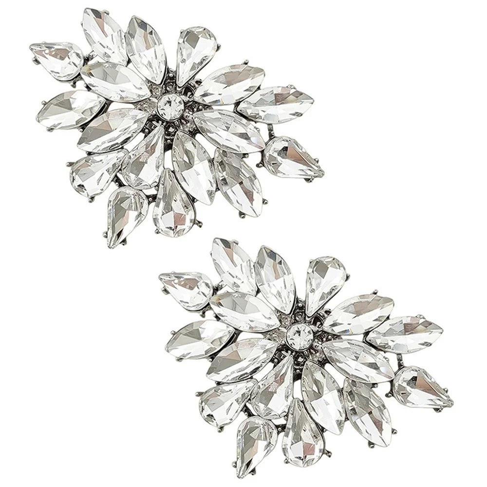 2Pcs Metal Shoe Clip Removable Crystal Rhinestone Decorative Buckle for High Heel Wedding Shoes Bridal Accessory - 1