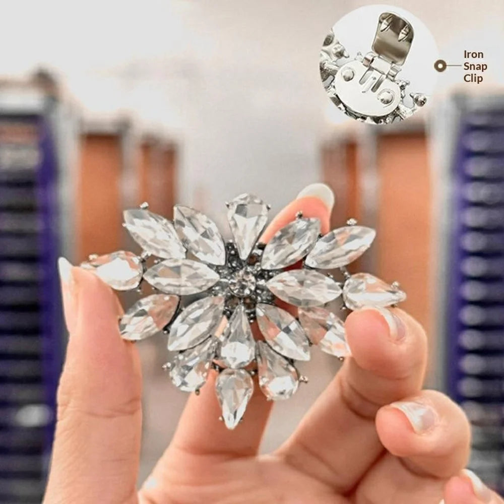 2Pcs Metal Shoe Clip Removable Crystal Rhinestone Decorative Buckle for High Heel Wedding Shoes Bridal Accessory - 5