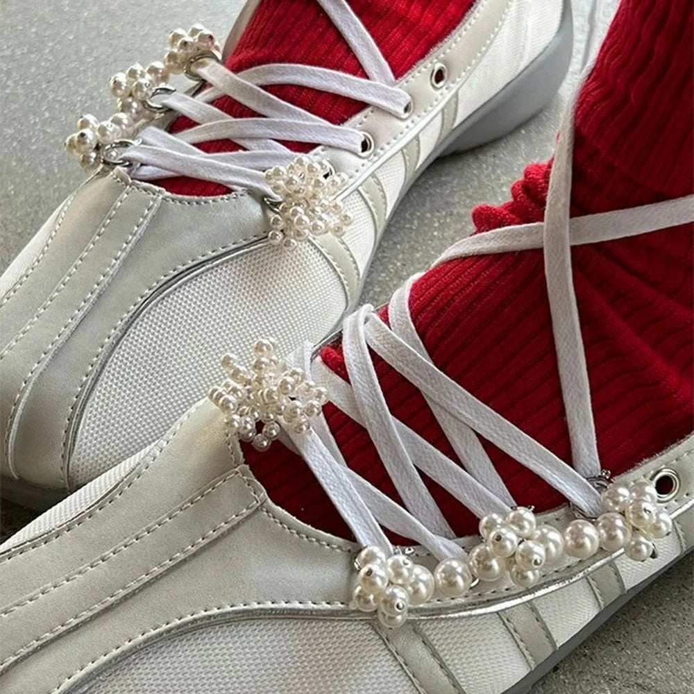 2Pcs Pearl Flower Shoe Charms DIY Sneaker Shoelace Decoration for Sports Shoes Accessories - 2