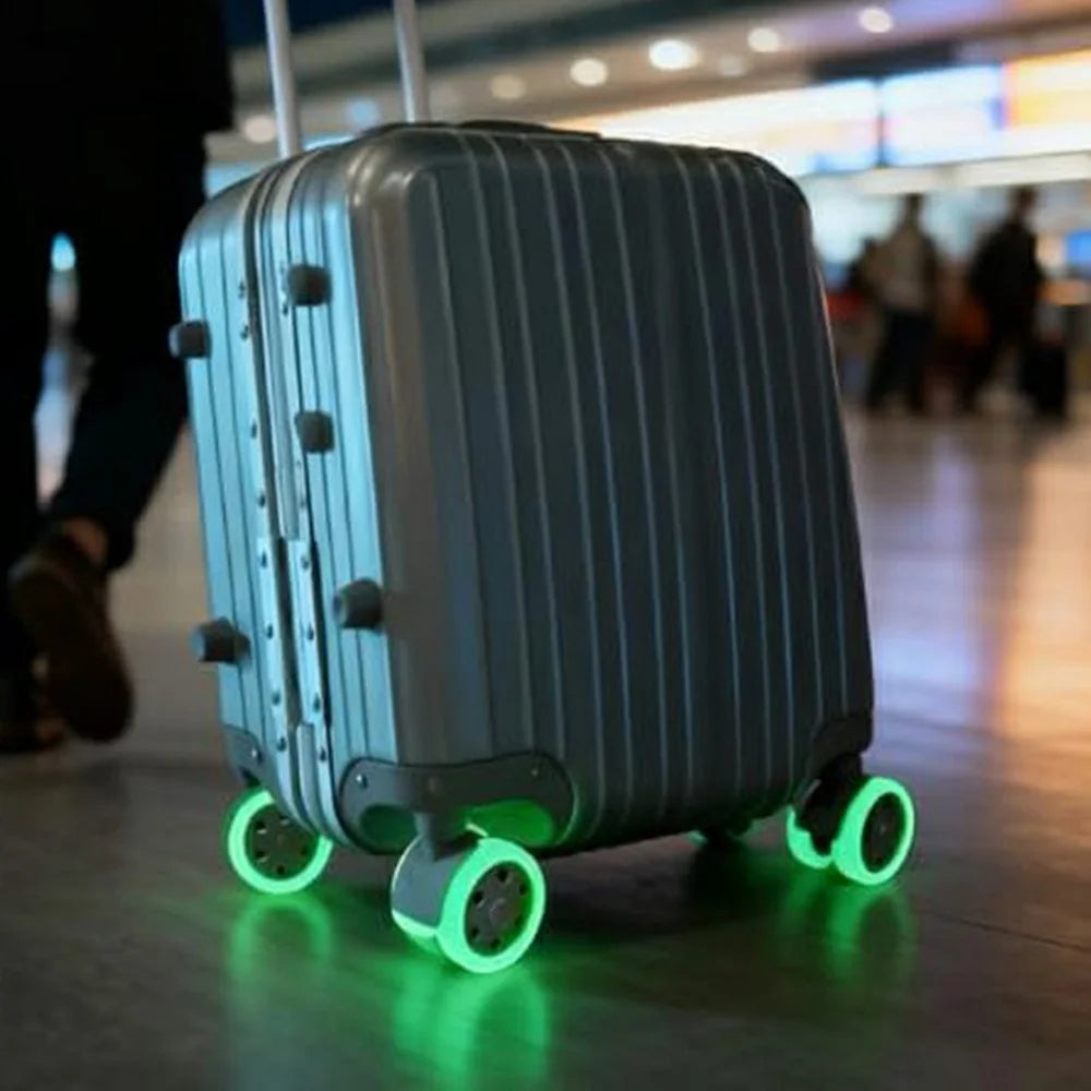 8Pcs Luggage Wheel Covers for Suitcase Wheels Luminous Silicone Protectors Noise Reduction Anti Wear Glow in Dark - 4