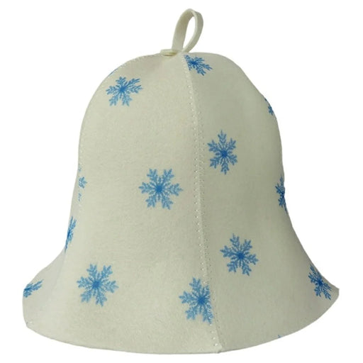 Felt Sauna Bath Cap Thick Absorbent Hair Drying Hat Quick Dry Shower Cap Elastic Band Non Slip - Snowflake - 1