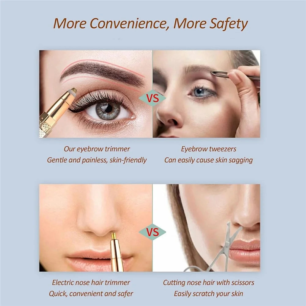 4 in 1 Electric Eyebrow Trimmer Hair Remover for Women Lipstick Design Epilator Depilatory Device - 5