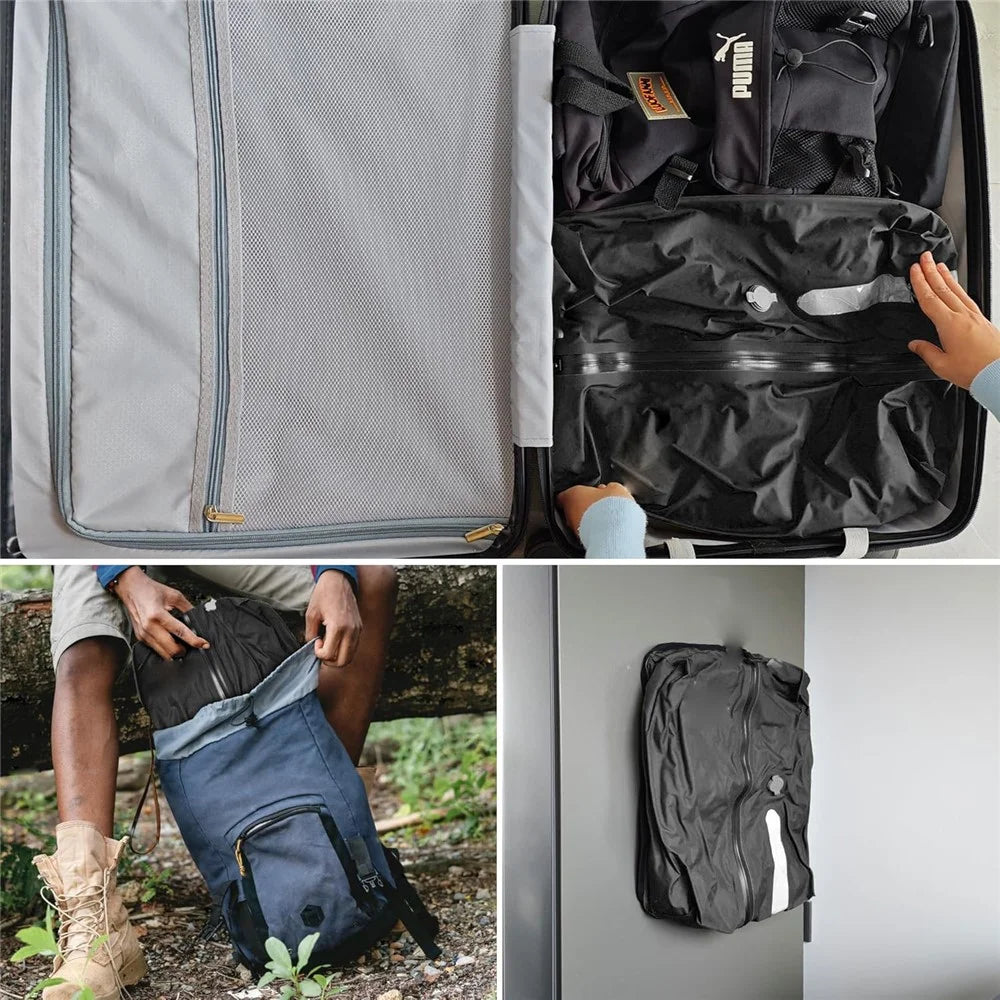 Travel Vacuum Storage Bag Space Saver Compression Pack Waterproof Airtight Clothes Organizer for Luggage - No Window / Black / 16L - 3