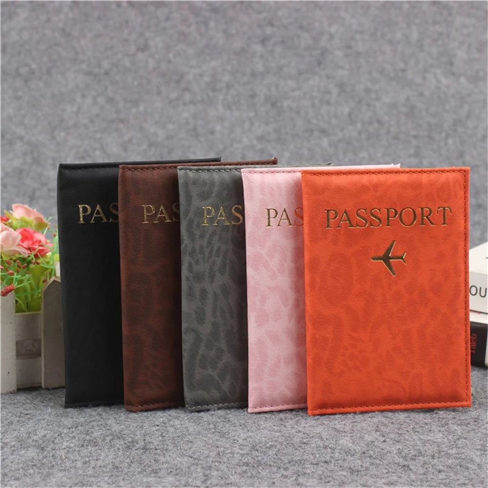 Passport Holder Travel Document Case Multi Card Slots Organizer PU Leather Passport Cover - Orange - 3