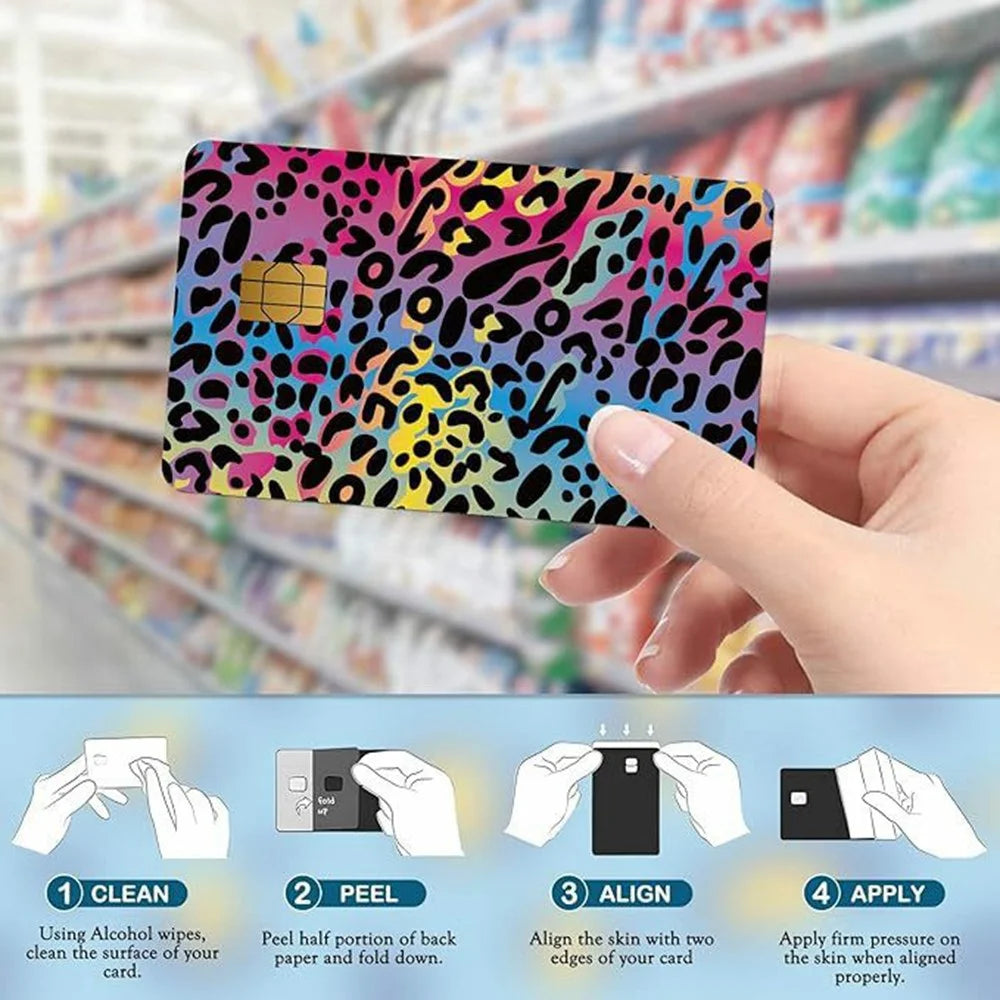 Credit Card Skin Stickers Leopard Print Decorative Protective Film Waterproof Anti Scratch Anti Fingerprint - 001 - 3