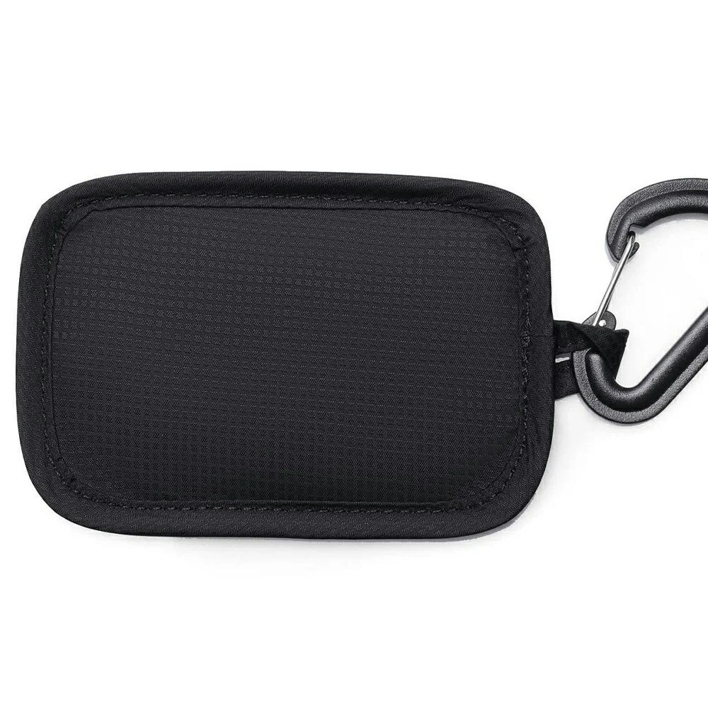 RFID Blocking Coin Purse Bag Travel Passport Holder Waterproof Security Money Belt Pouch with Carabiner Clip - Black - 2