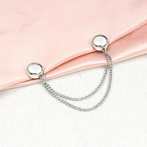 2PCS Magnetic Trouser Hem Clips Anti Drag Strong Magnet Pants Shortener No Sew Adjustable Cuffs - Silver - 1