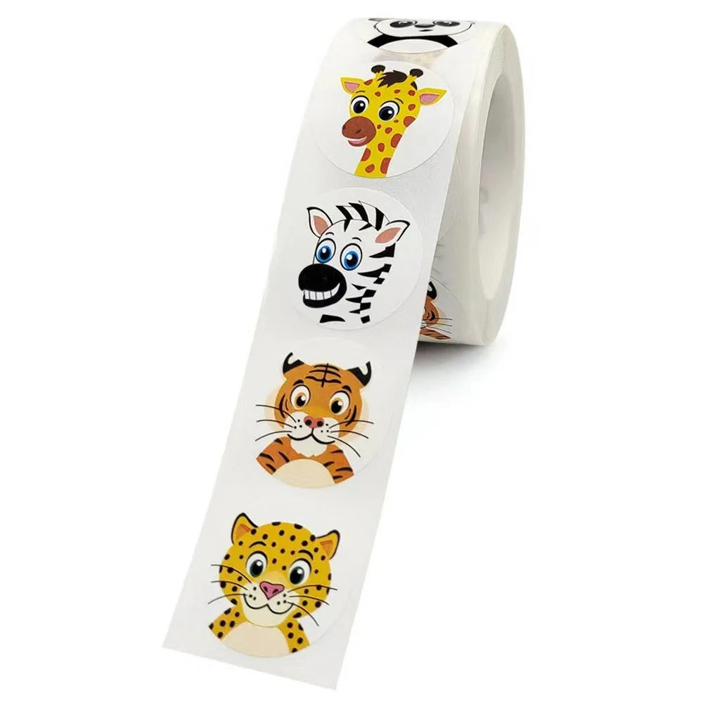 Cartoon Animal Pattern Stickers Cute Reward Labels Teacher Encouragement Supplies for Kindergarten - A-374 - 1